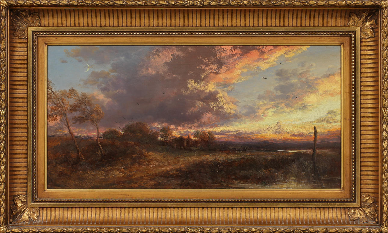 JAMES WEBB. "Sunset after rain", olja på duk, signerad och daterad 77.