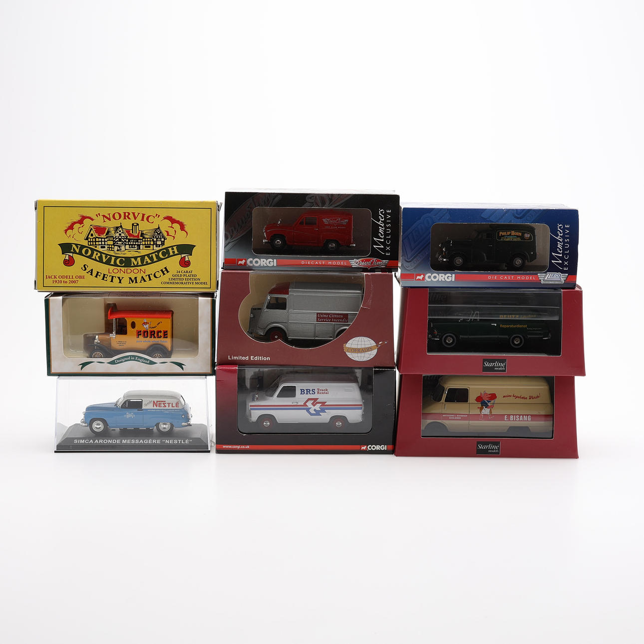VAN MODELS, 9 PCS, SCALE 1:43.