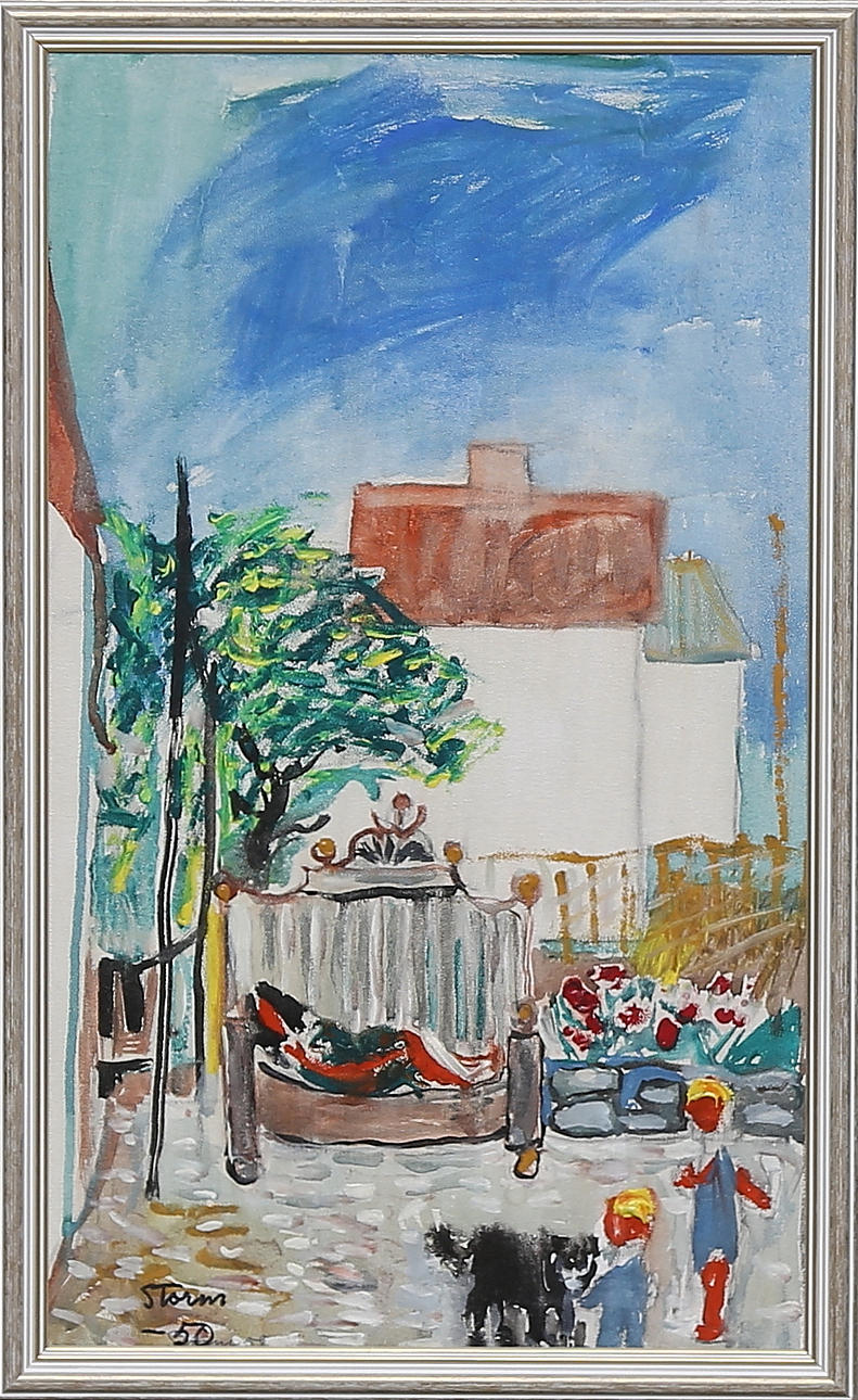 SVEN STORM. Blandteknik på pannå, signerad och daterad -50 samt Storm 58.