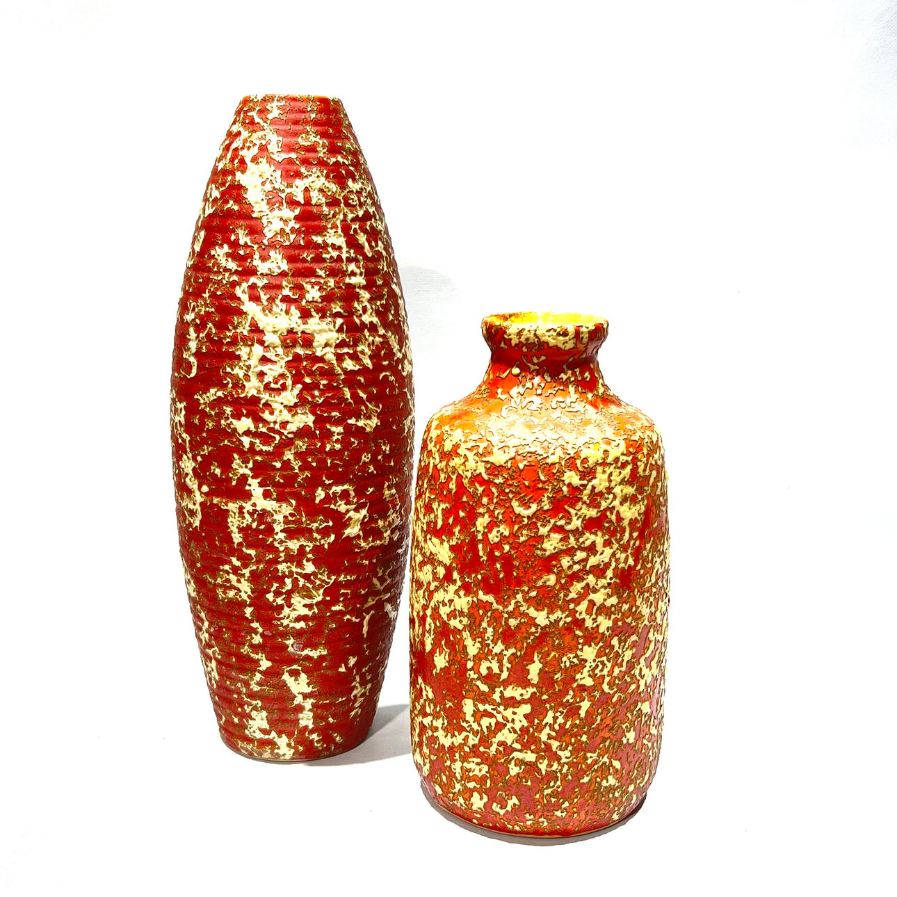 Pair of violet ceramic vases.