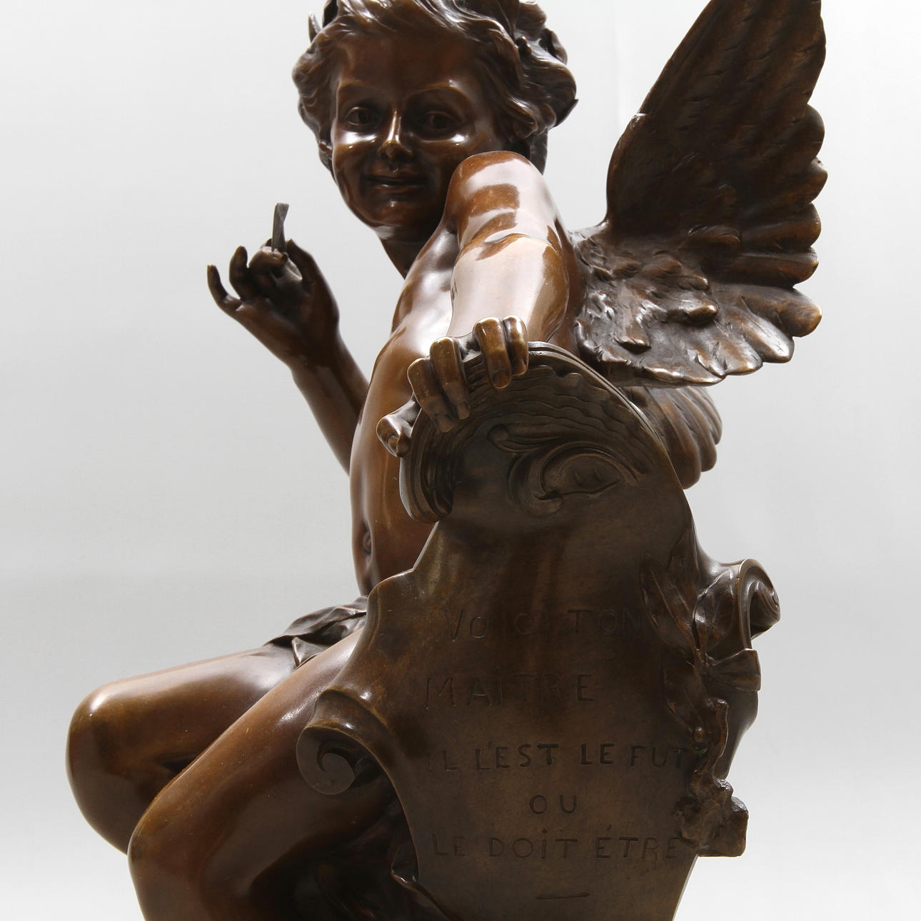LOUIS-ALEXANDRE BOTTÉE. sculpture representing Amour, bronze, signed, foundry mark Susse frères Paris.