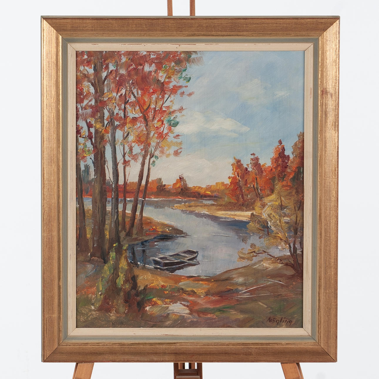 OIDENTIFIERAD KONSTNÄR. Oil on panel, autumn landscape.