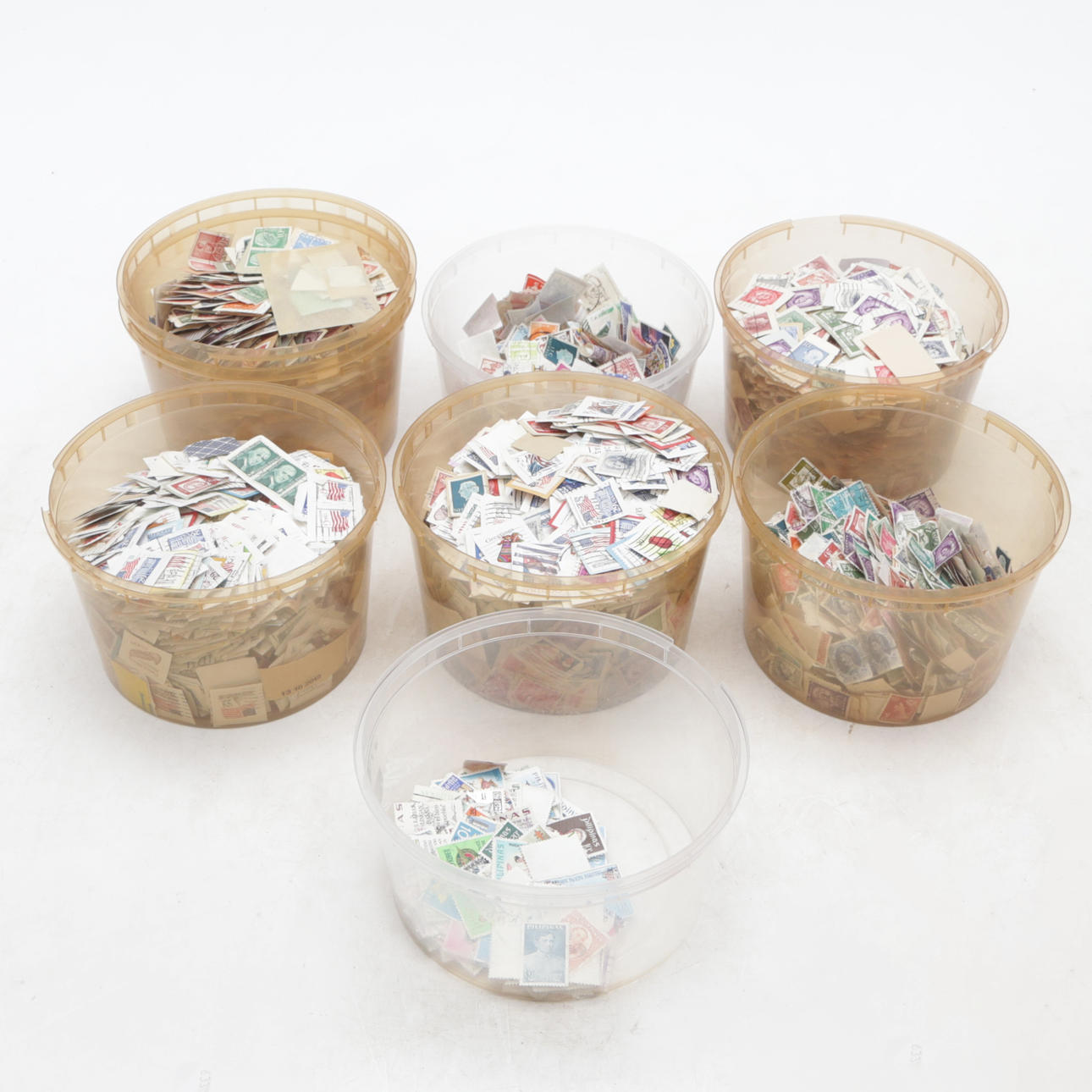 STAMPS, in jars 7 pcs.