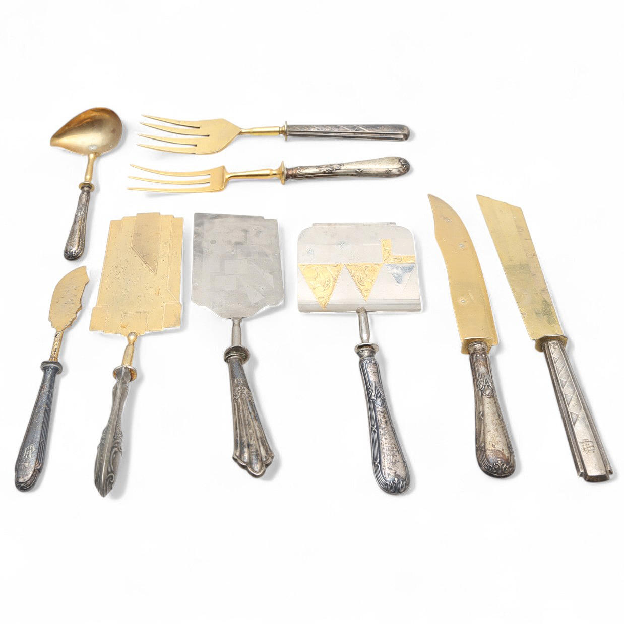 Silver tableware pieces, early 20th Century.