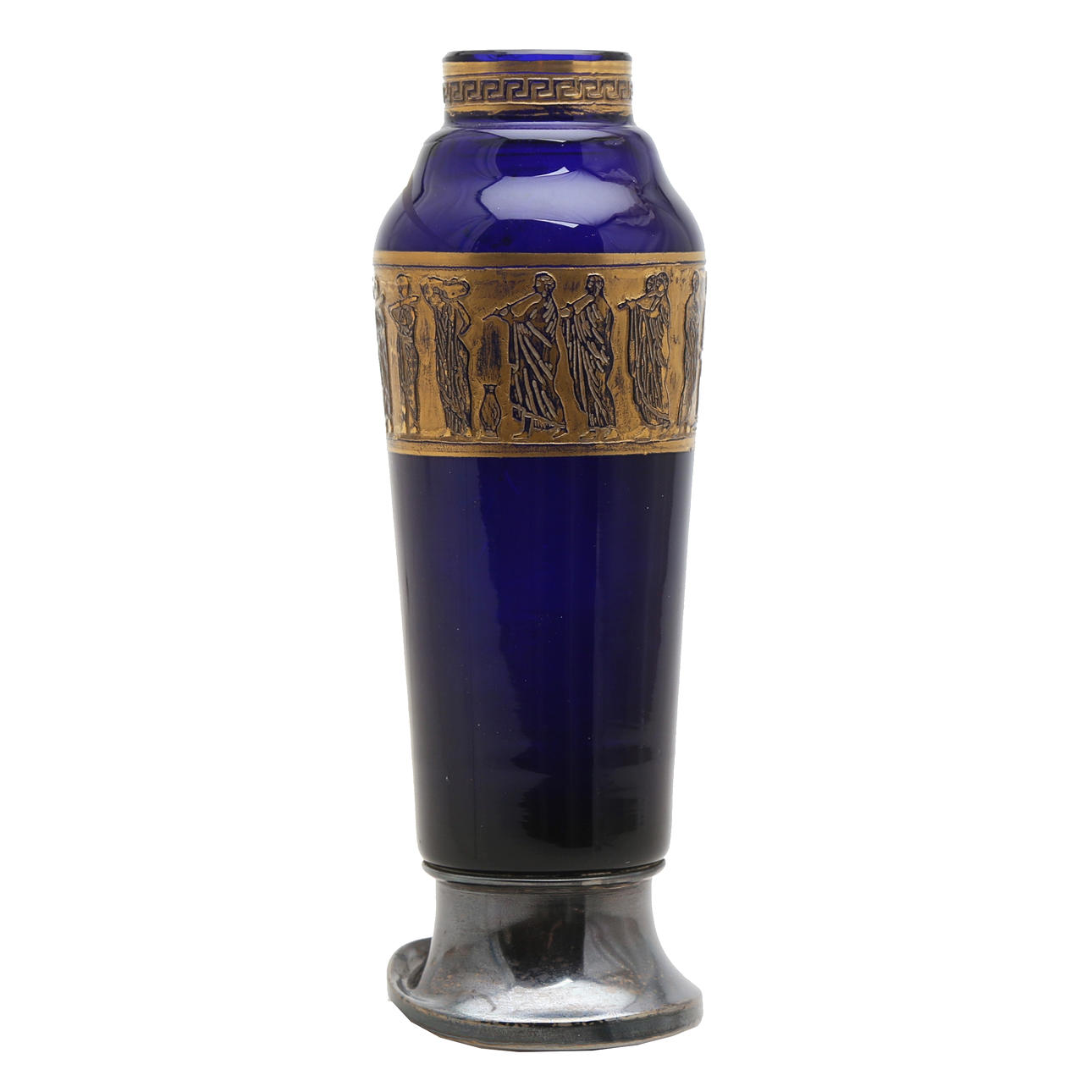 Moser cobalt glass vase, circa 1930.