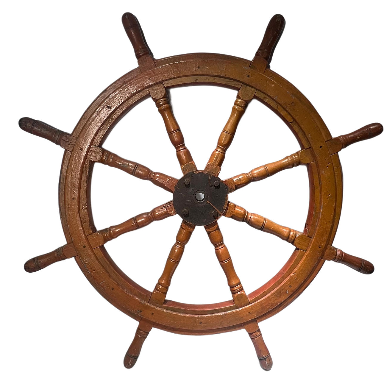 Large wooden boat rudder.