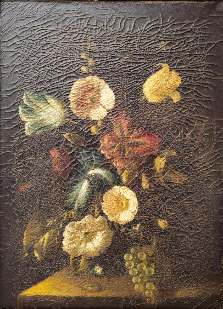 ANÓNIMO (?). FLOWERS. OIL ON CANVAS.