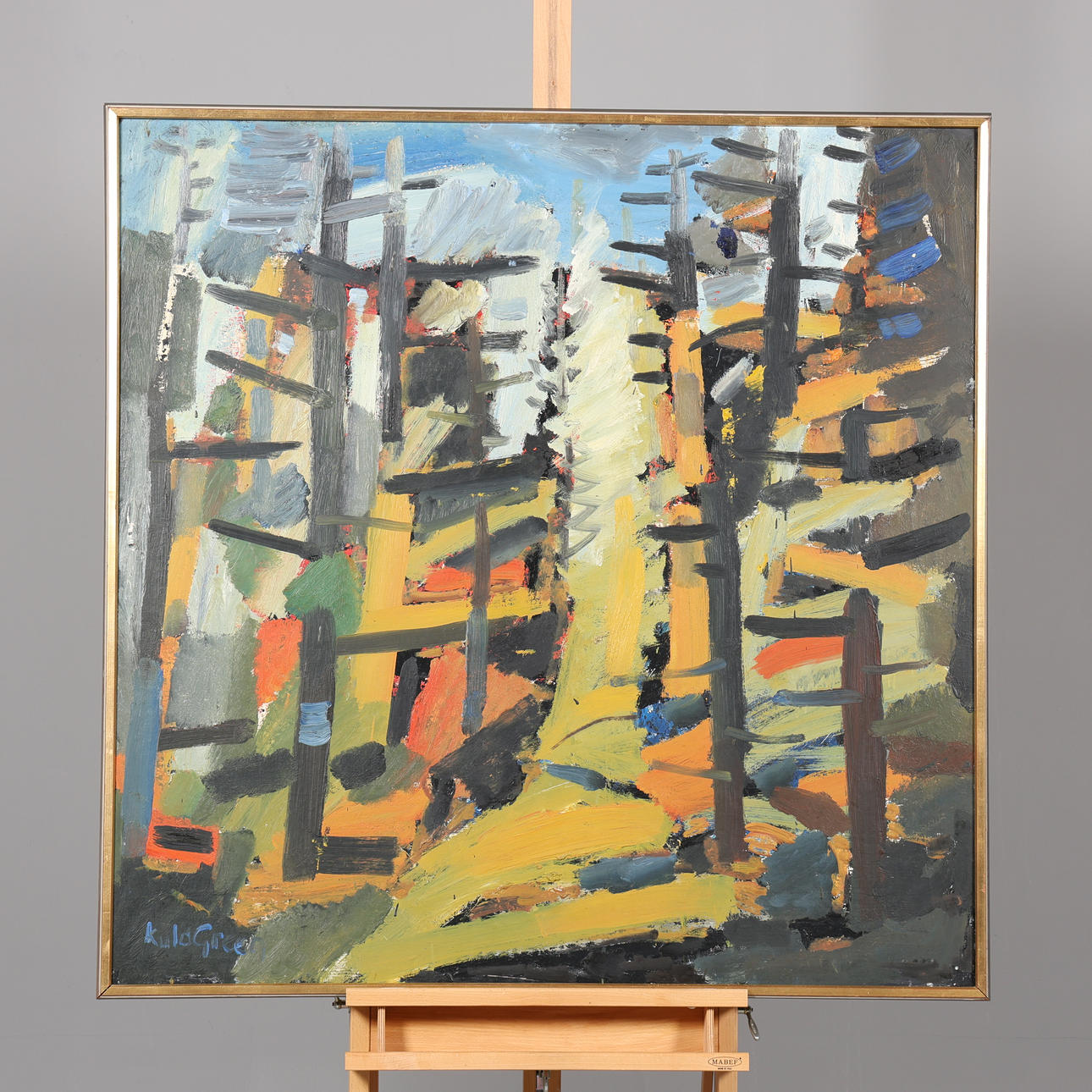 KULO GREEN. OIL ON PANEL, signed.