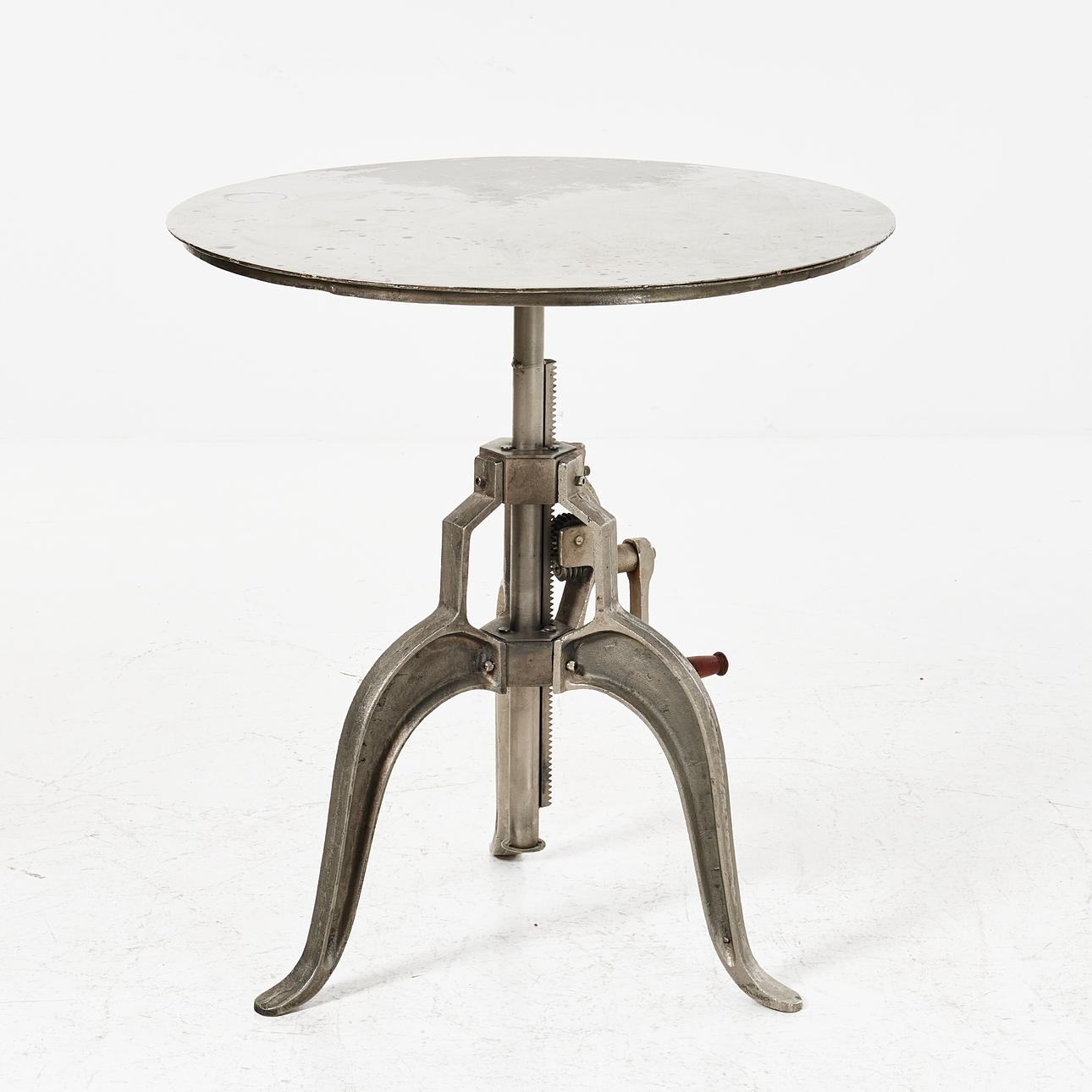 TABLE, adjustable with crank, metal frame, contemporary.