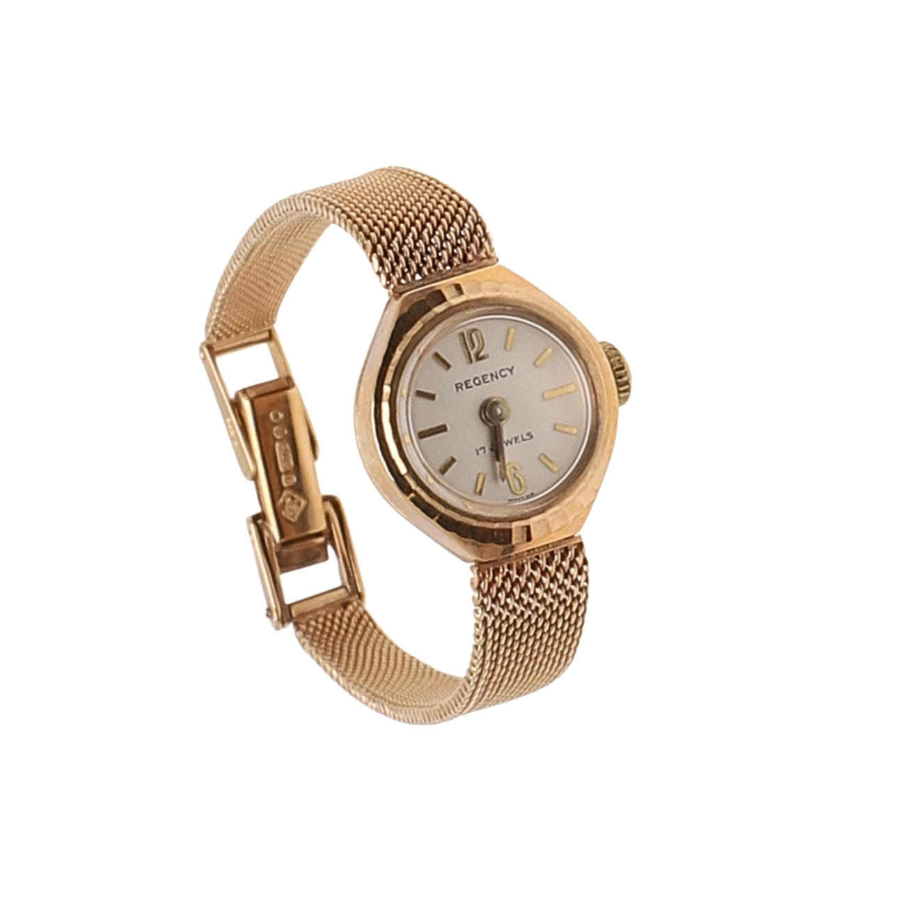 A LADY'S 9CT GOLD WRISTWATCH BY REGENCY.