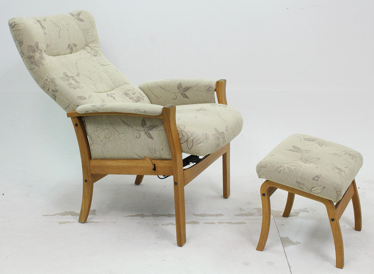 LÆNESTOL, med skammel, foldbar, Anderssons.