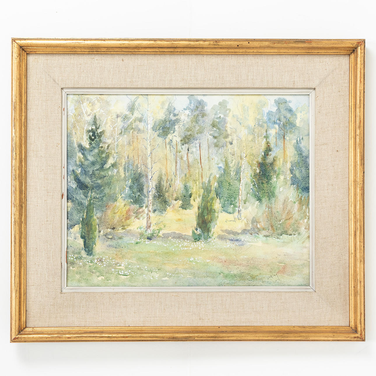 KARL GEORG LARING, watercolour, signed.