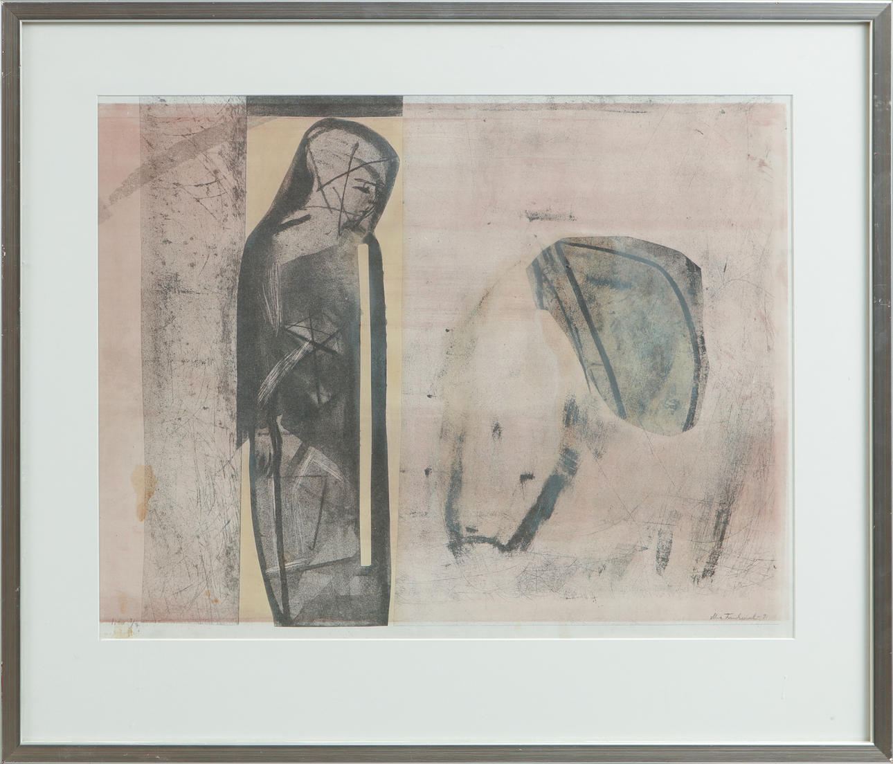 MIA FRANKEDAL. Lithograph in colour, signed, numbered 1/7 and dated -71.