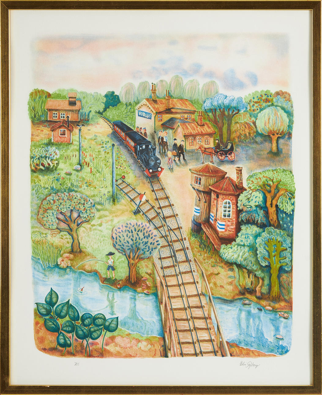 ELIS RYBERG. lithography, Vollsjö station, H.C.