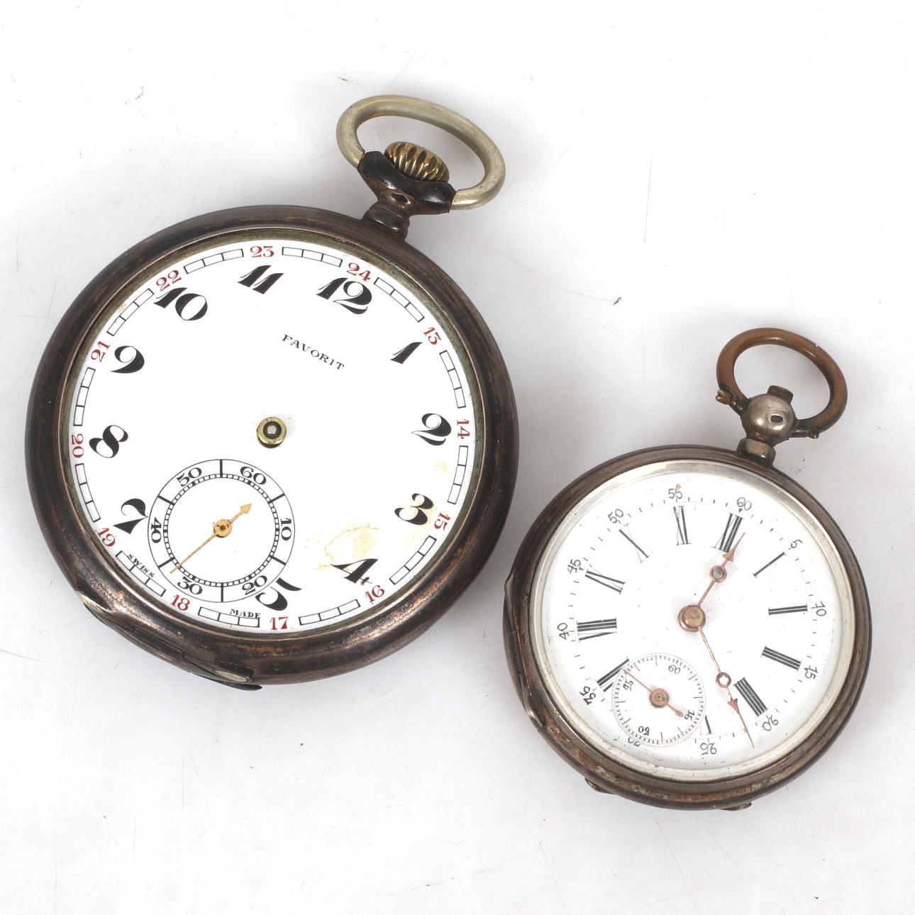 TASKUKELLOPARI, hopeaa, 1700-/1900-luku.