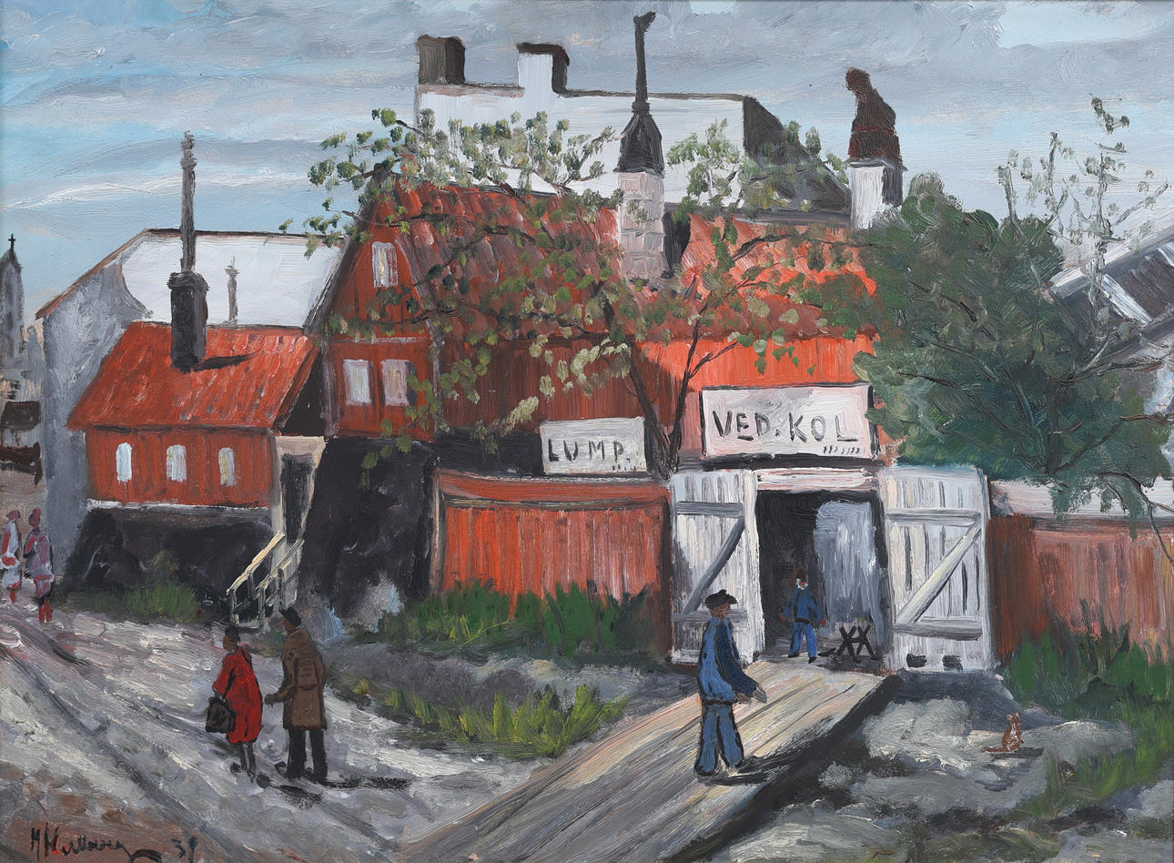 MAX HELLBERG. Oil on panel, signed.