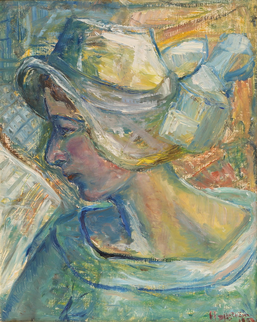 UNIDENTIFIED ARTIST, oil on panel, signed Hallström.