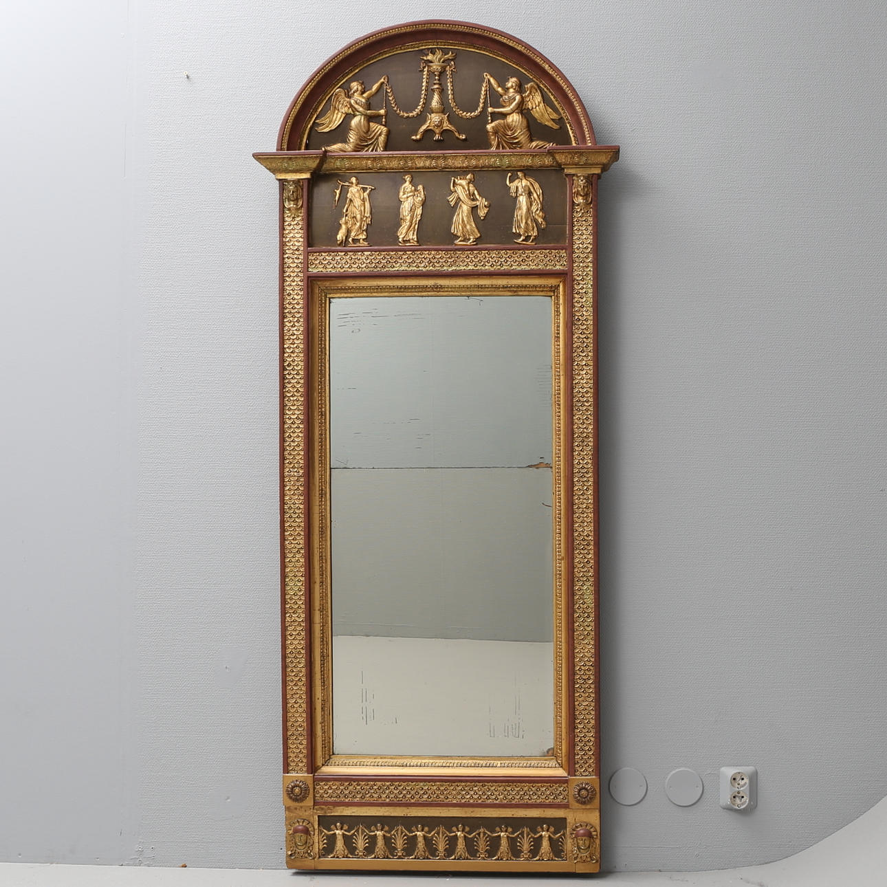 SPEGEL, empire, Johan Martin Bergs spegelfabrik, Göteborg, 1800-talets första hälft.