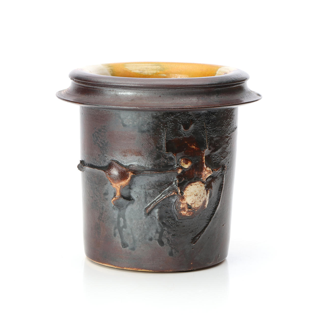 CLAES THELL. VASE. Glazed ceramics. Signed below.