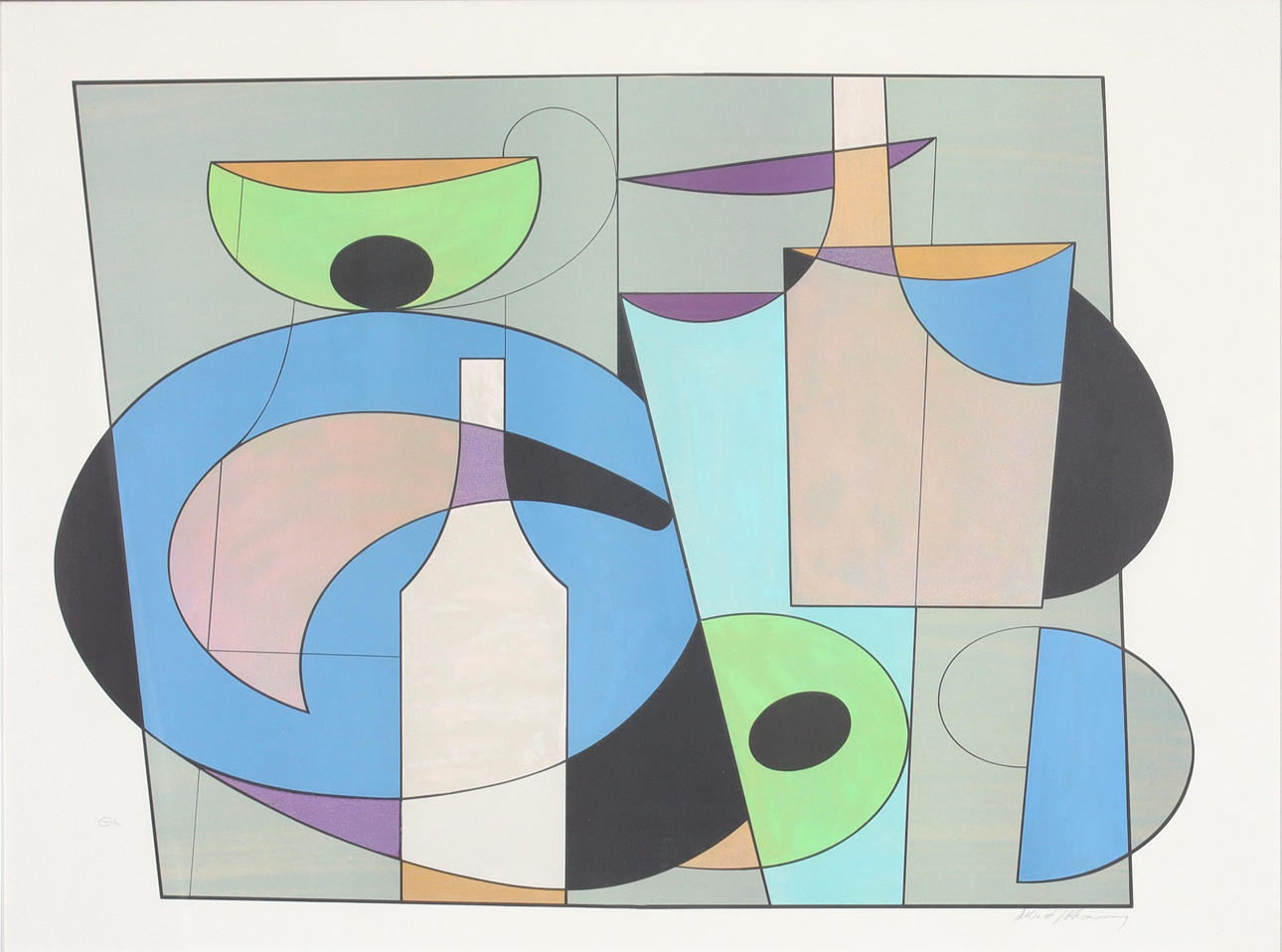 ALBERT JOHANSSON. Composition, lithography, signed EA edition.