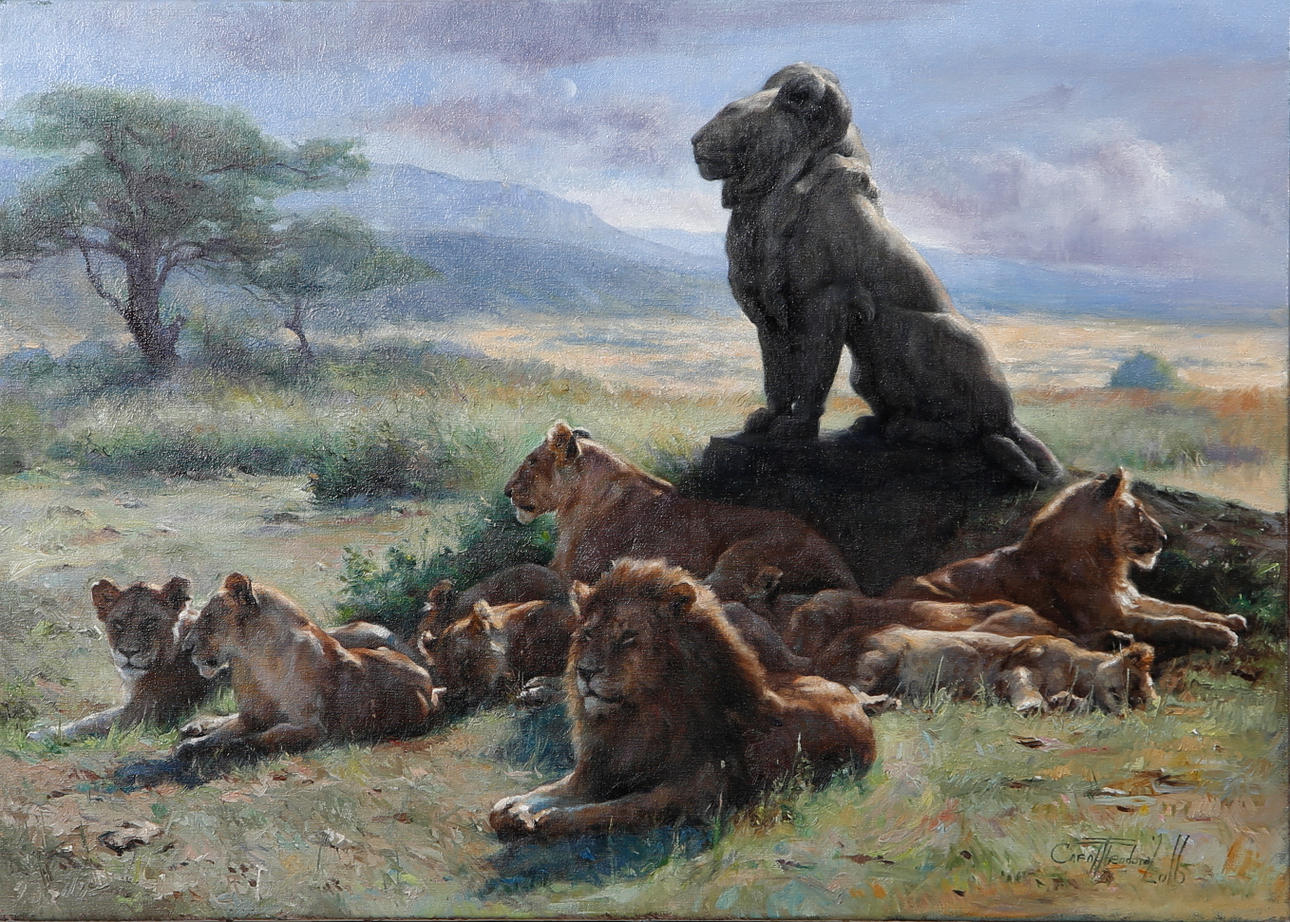THEODORA DANIELA CAPAT. Lejonflocken, olja på duk, signerad och daterad 2016.