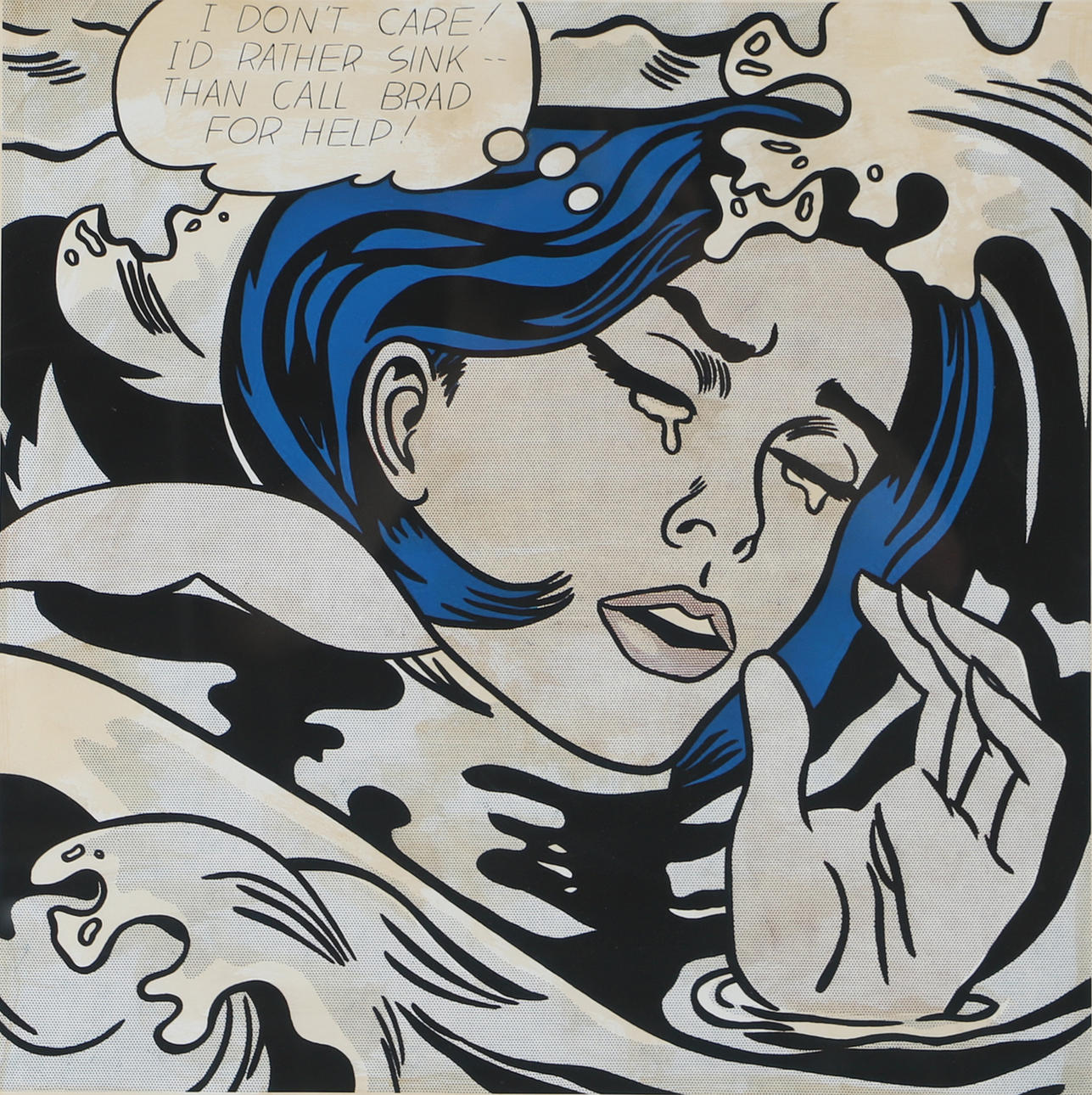 AFTER ROY LICHTENSTEIN. “Drowning girl”, print.