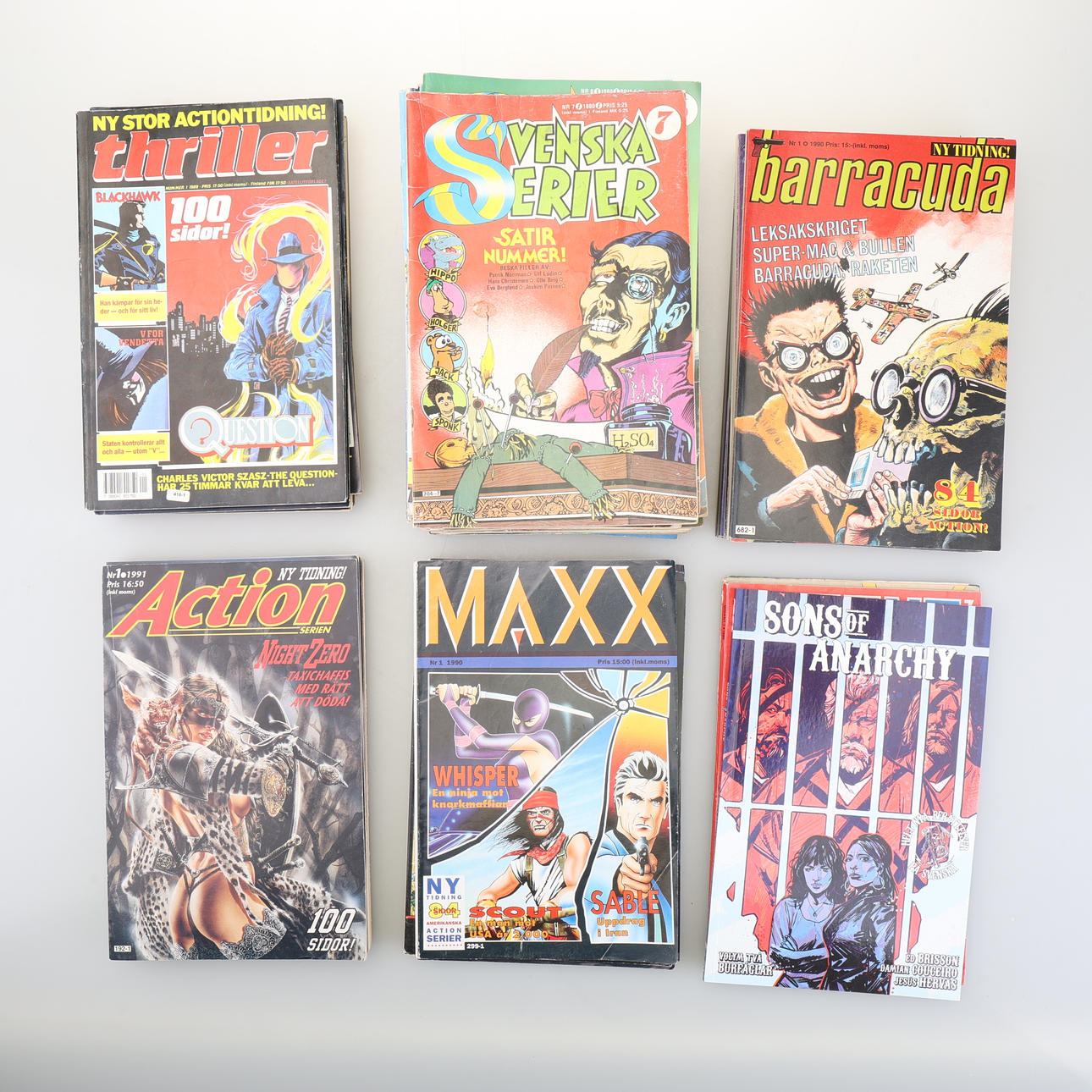 SERIETIDNINGAR, 56 stycken, 1980/1990-tal.