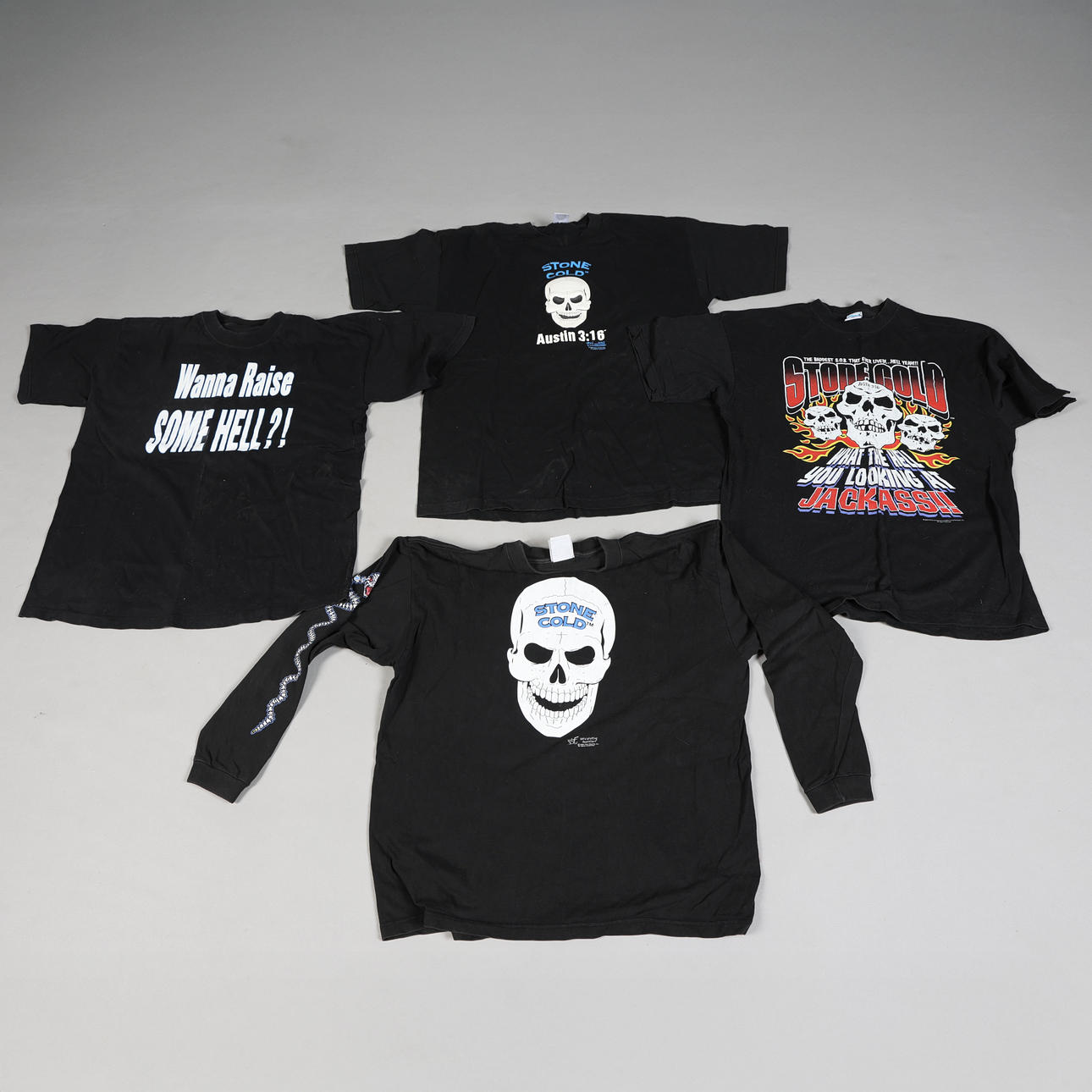 FOUR STONE COLD STEVE AUSTIN T SHIRTS (4).