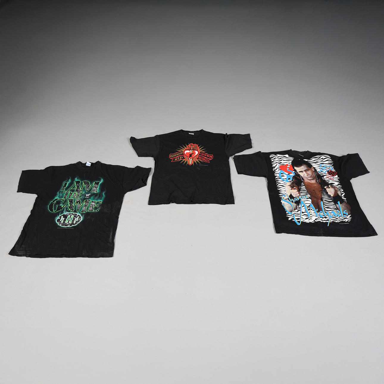 TWO SHAWN MICHAELS AND A TRIPLE HHH T SHIRT (3).