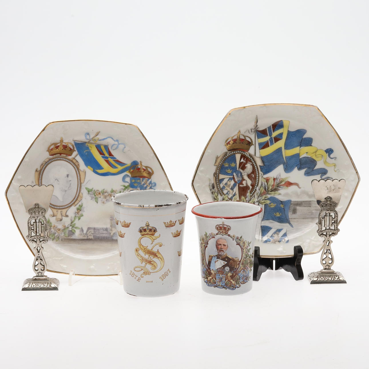 LA EXPOSICIÓN DE ESTOCOLMO DE 1897. Memorabilia, 6 piezas.