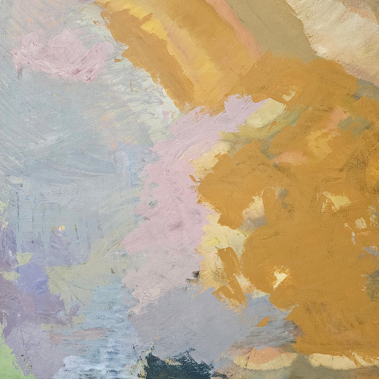 ABSTRACTION IN OCHRE TONES. OIL ON CANVAS. ANONYMOUS.