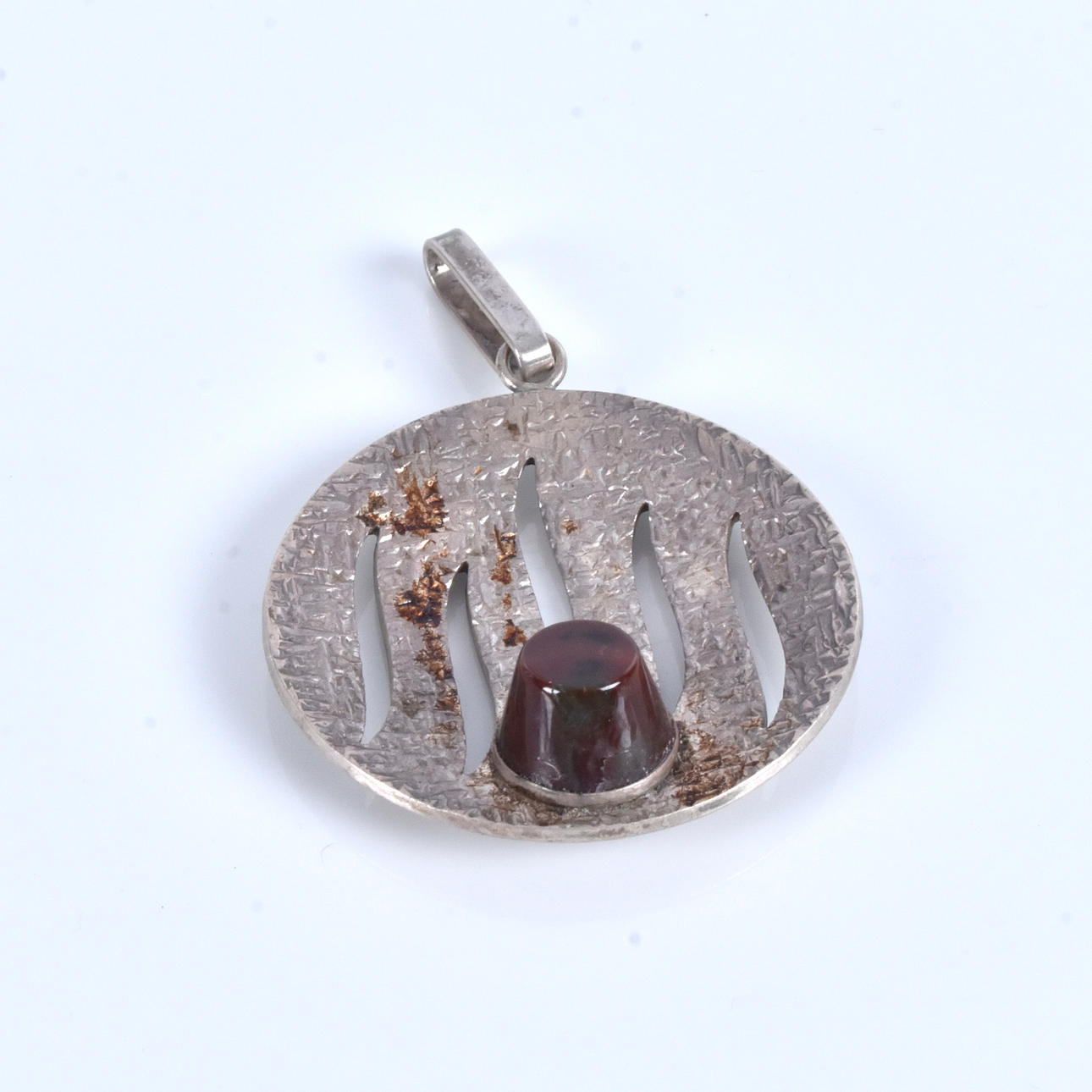 ANHÄNGER, MIT STEIN, SILBER, Victor Janson Lindesberg 1972.