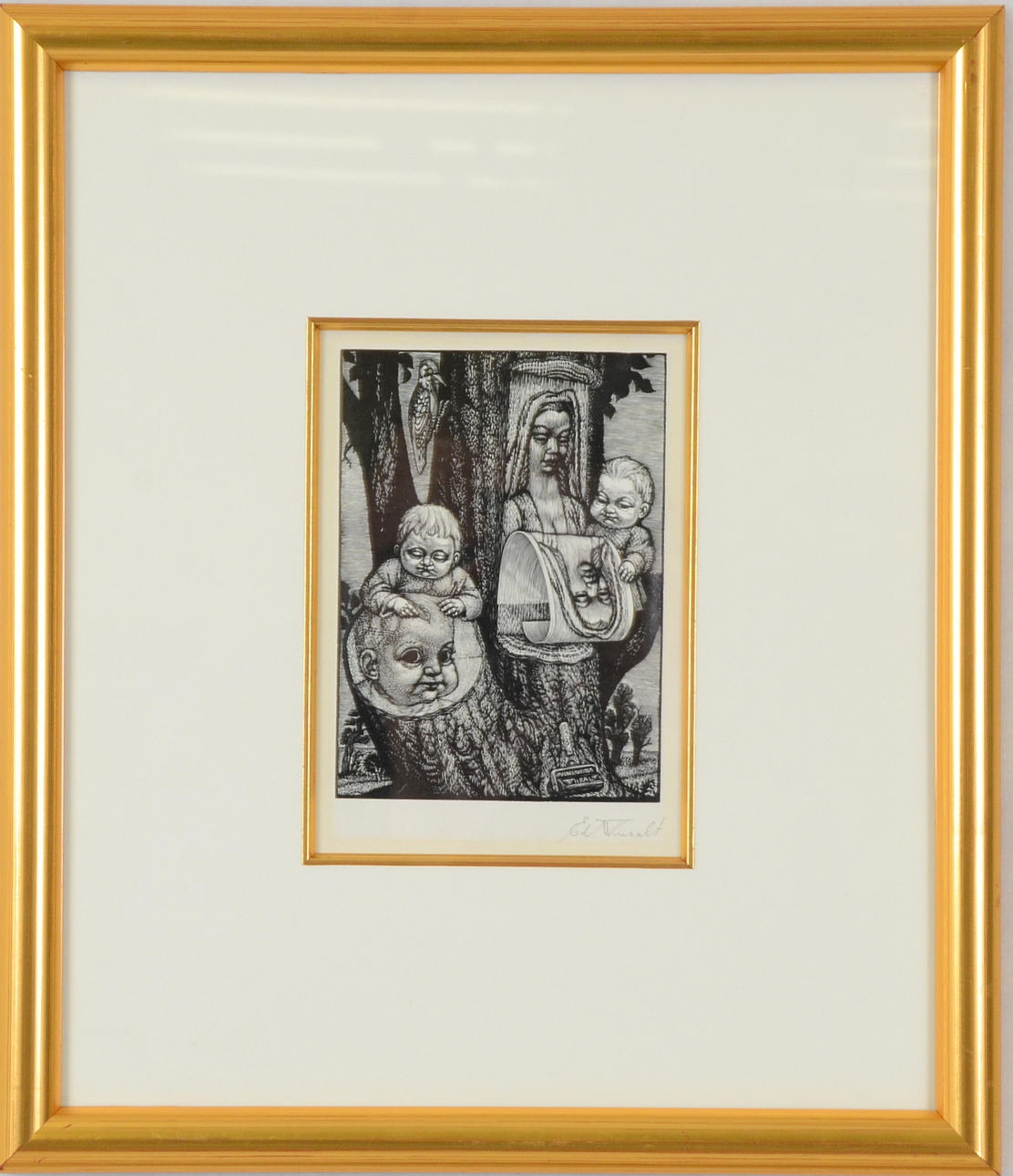 EDUARD WIIRALT. Träsnitt.