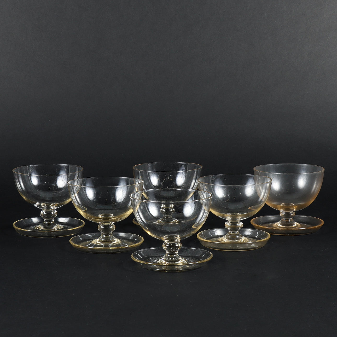 Dessertskåle, 6 glas, 20. årh.