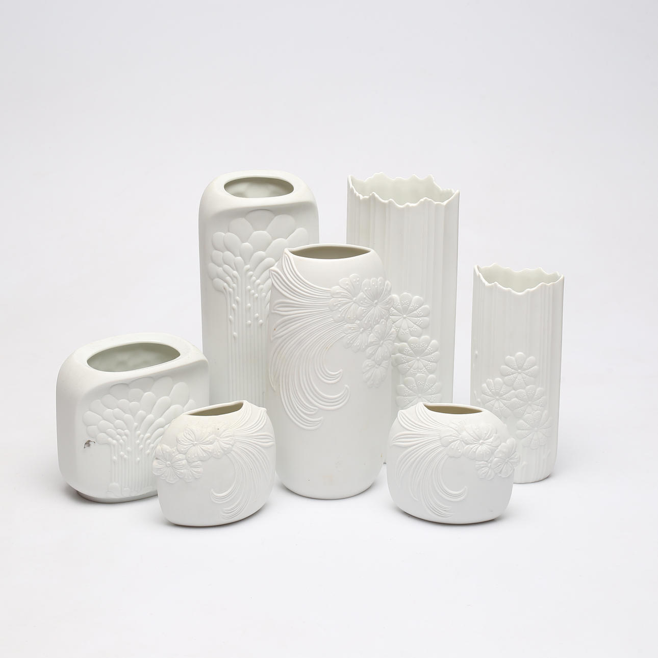 VASES, 7 pcs, porcelain, Kaiser, Germany.