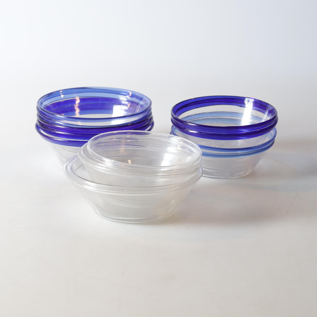 FILBUNKESKÅLAR, 14 st, munblåst glas, 1900-tal.