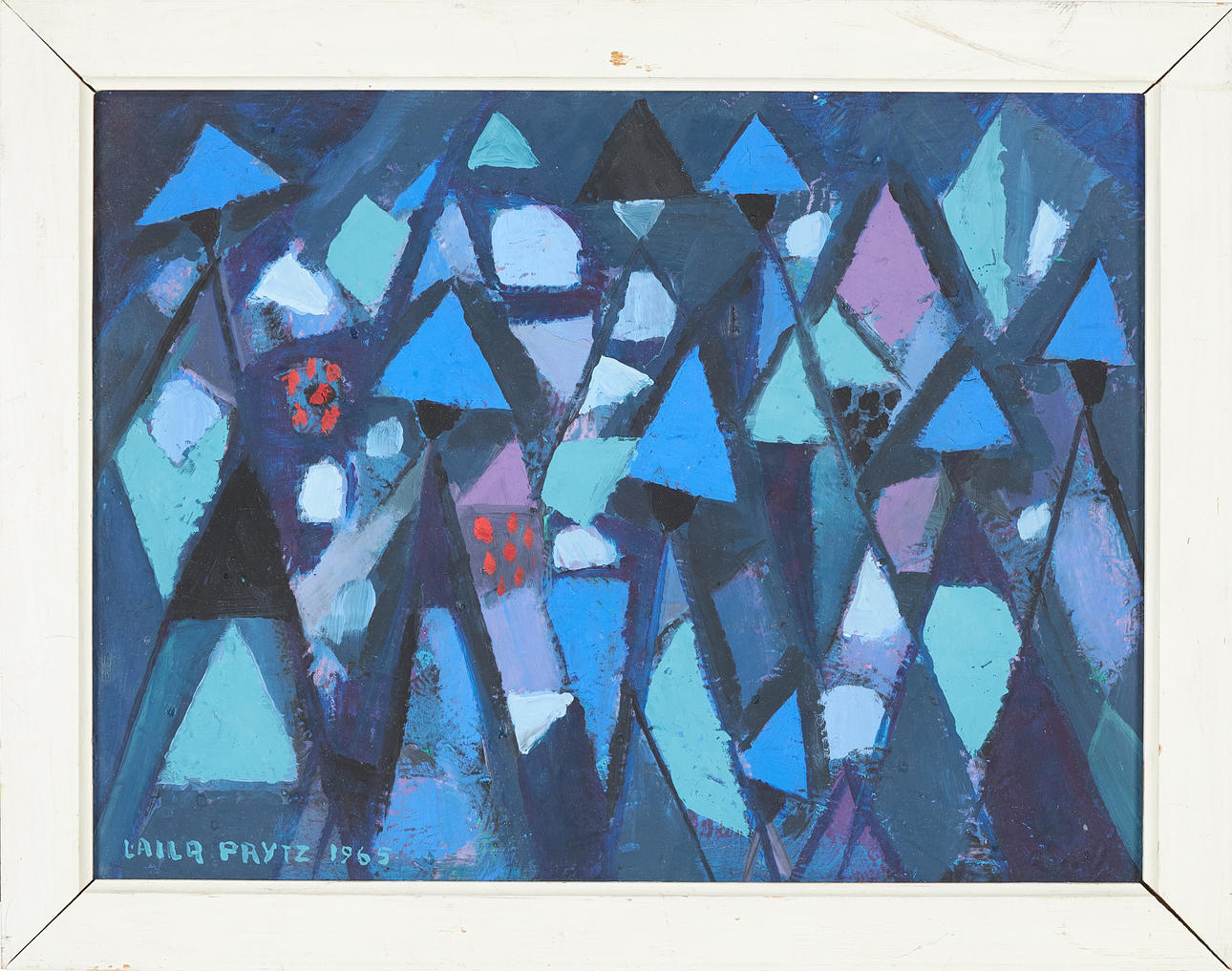 LAILA PRYTZ. „Procession 2", olie på panel, signeret.