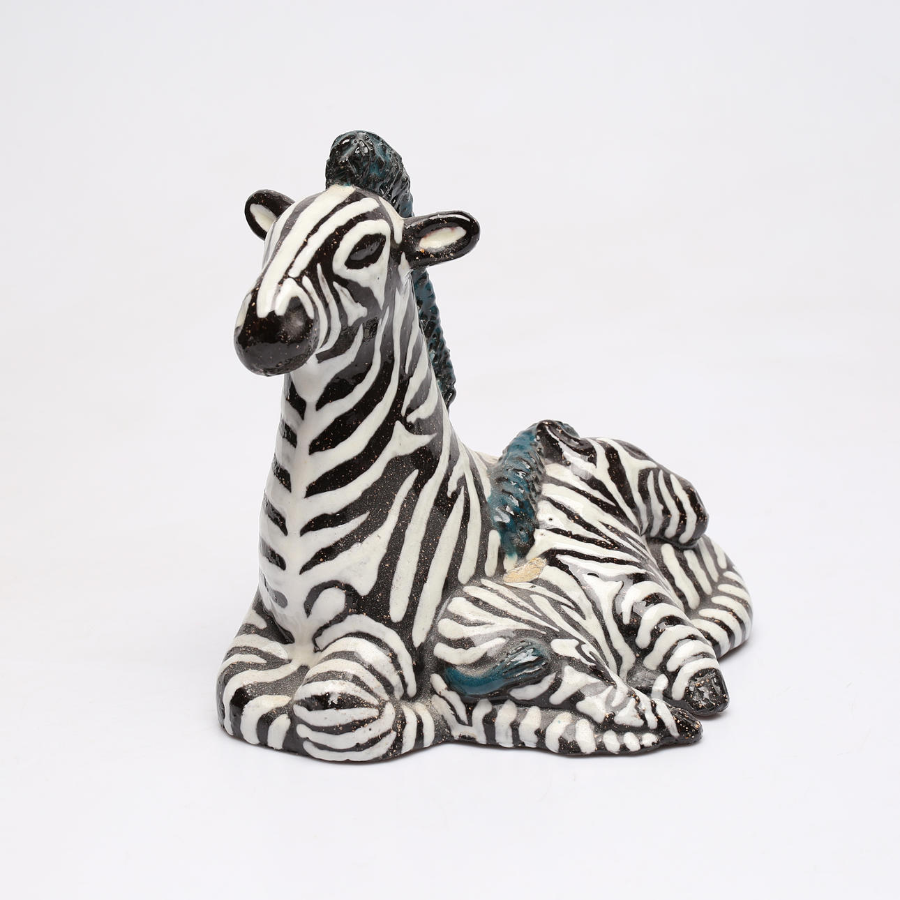FIGHTING GASEOUS. A ceramic zebra, Upsala Ekeby.