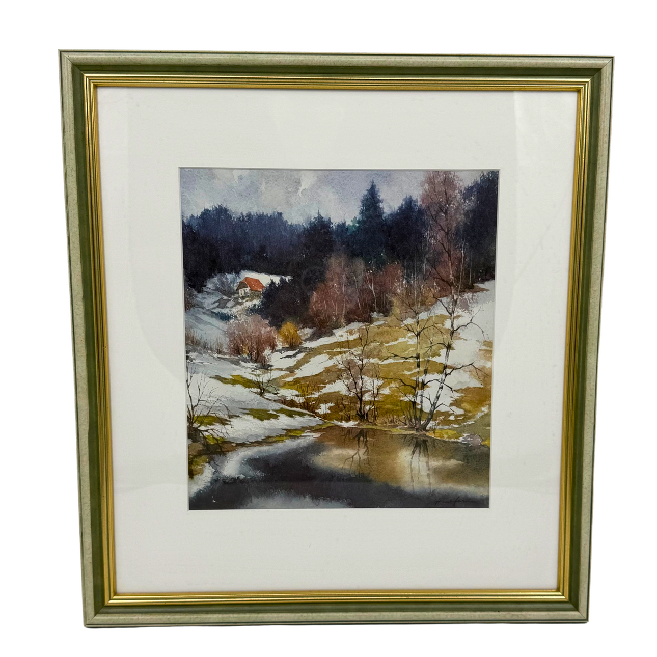 KURT ETTISCHER. ART PRINT WATERCOLOR DRAWING, DATED 1995, SIGNED.