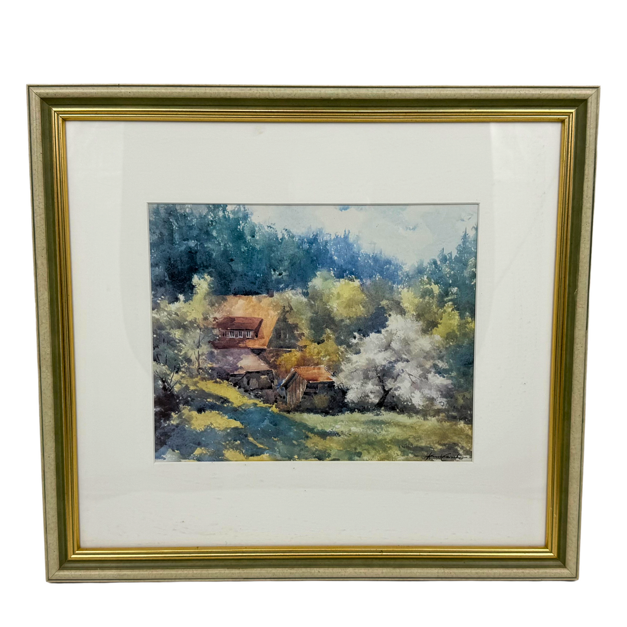 KURT ETTISCHER. ART PRINT WATERCOLOR DRAWING, DATED 1995, SIGNED.