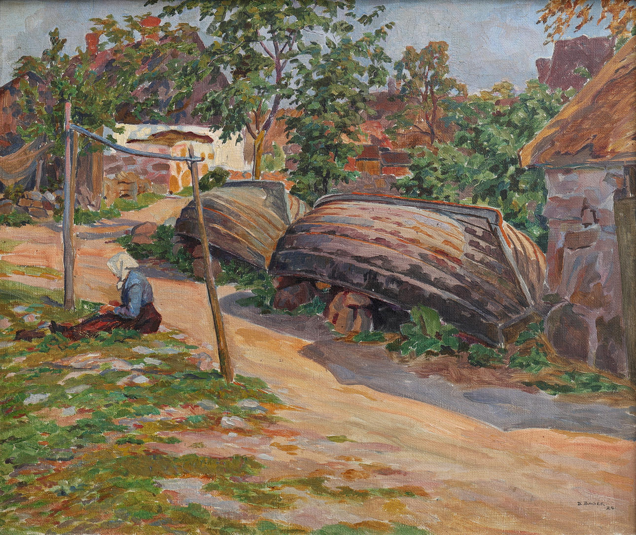 EINAR BAGER. OIL ON CANVAS, SIGNED & DATED -24.