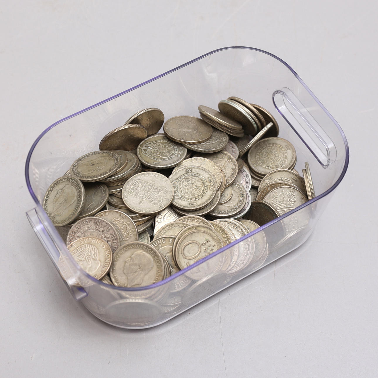 SØLVMØNTER, Sverige, 194 stk, finvægt 541 gram.