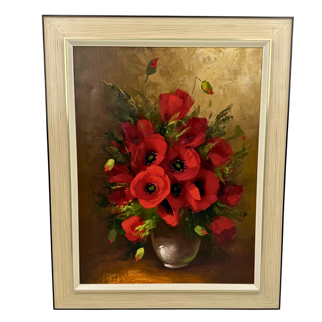 ÖLGEMÄLDE MOTIV: BLUMENVASE, SIGNIERT.