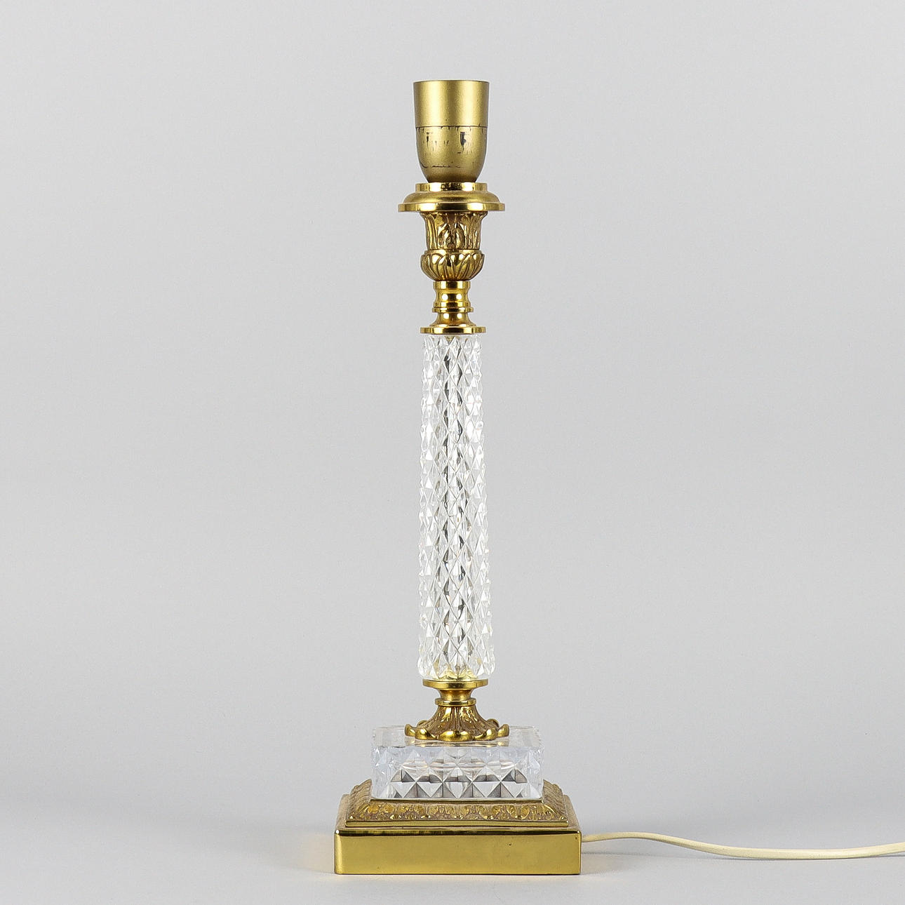 LAMPFOT glas och metall, 1900-tal.