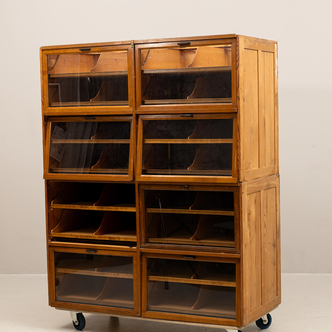 A 2-piece pine filing cabinet, second half of the 20th century.