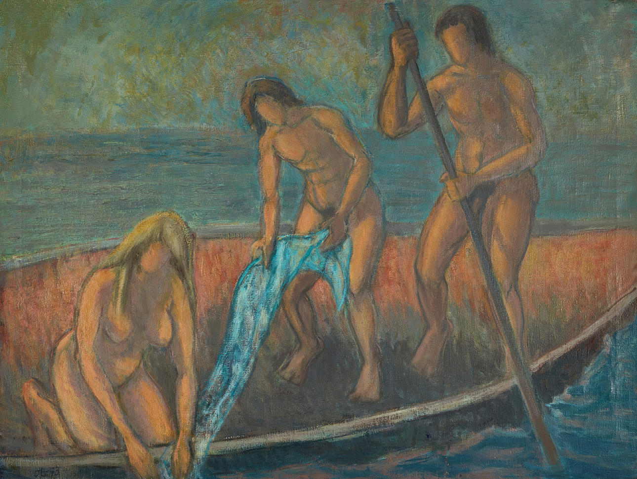 OLOF LARSÉN (Harrogate 1907-1998 Parish of Lövestad.), Capture, signed and dated 73, oil on canvas.