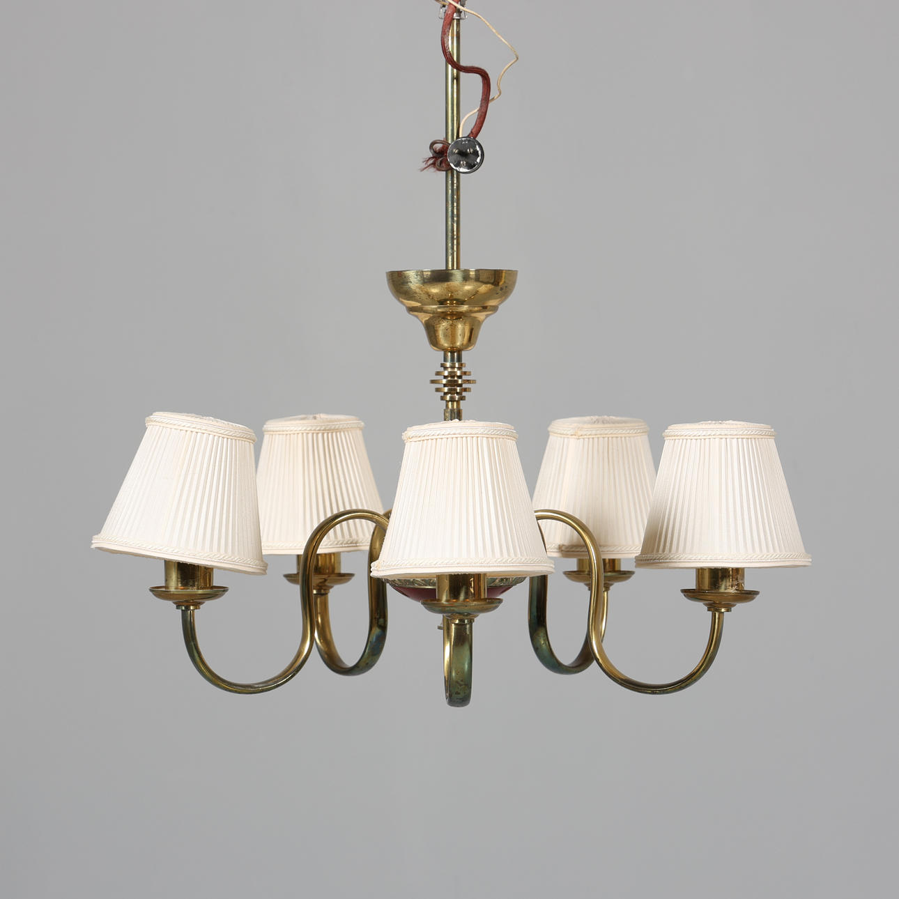 A 5-arm ceiling lamp, 20th century, metal.