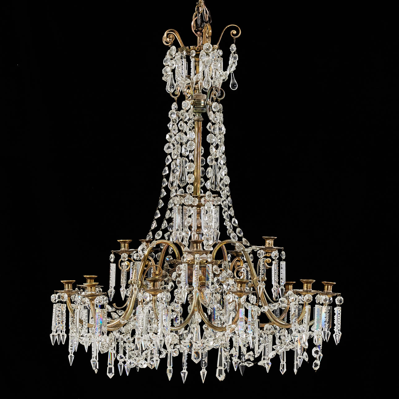 An early 20th century OSCARIAN CHANDELIER.