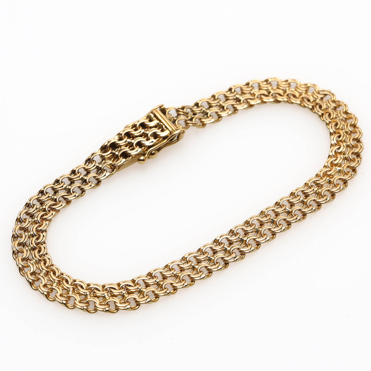 ARMBAND, 18K guld, tvåradig bismarcklänk.