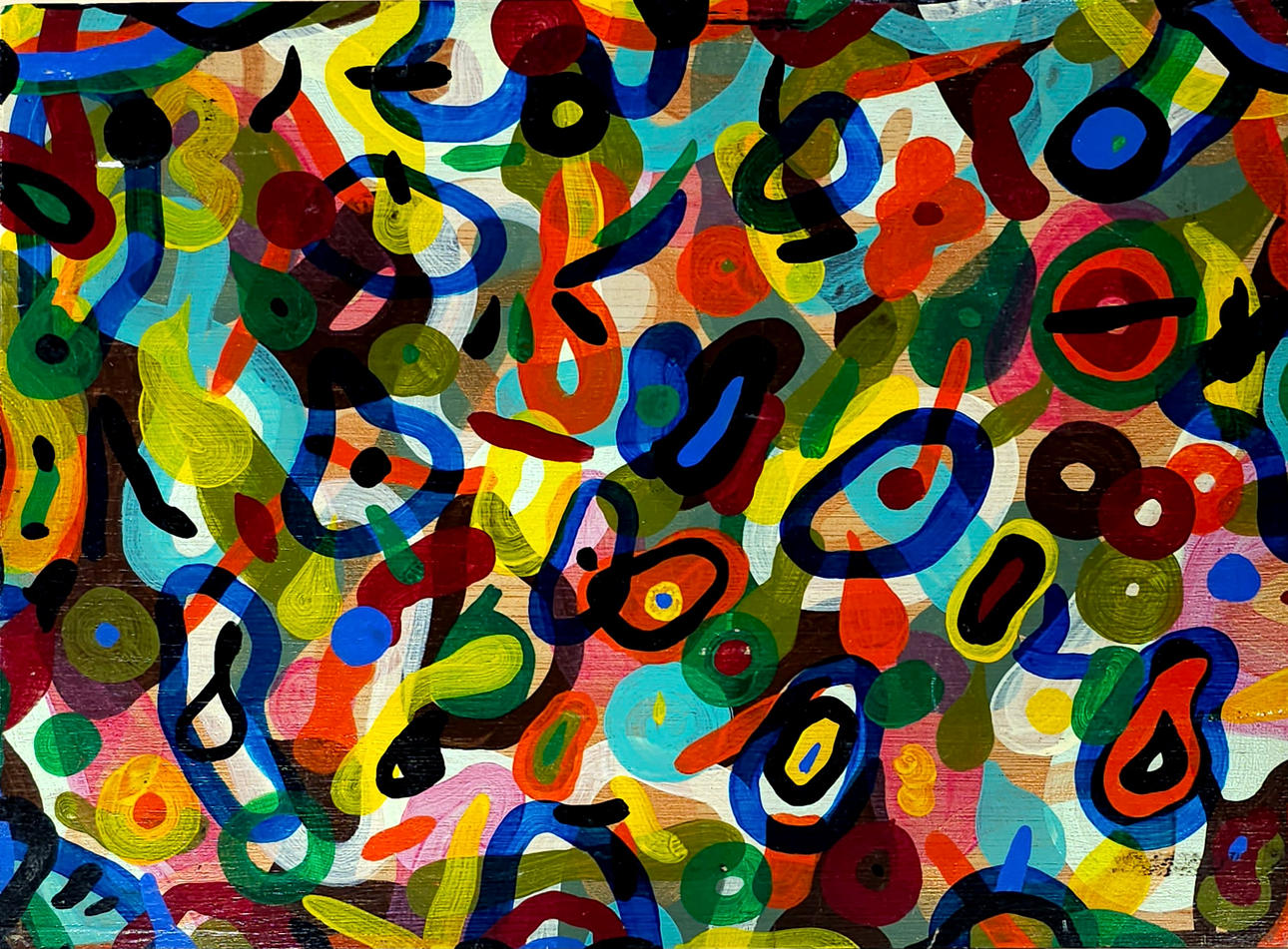 PABLO REY SENDÓN. „Akkumulation #03“. Öl auf dem Brett.